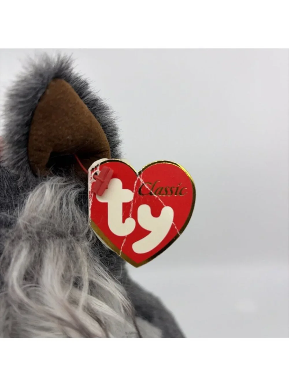 TY Max The Schnauzer Plush Dog 11” Gray White Retired 2000 w/ Original Tags